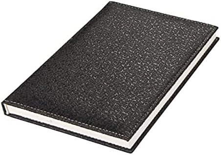 4910 Defter 17x24 Cm. Çi̇zgi̇li̇ 160 Yapraklı Suni Deri Hilton Desen Kapaklı Siyah, Siyah
