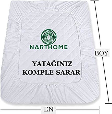 Fitted Kapitone Yatak Koruyucu Alez Pamuk, Beyaz, 70x140cm