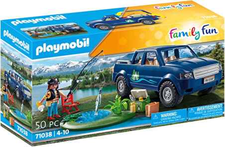71038 Family Fun 4 x 4 Kamyonetli Balık Tutma Gezisi, eğlenceli, yaratıcı rol yapma oyunu, 4 yaş ve üzeri çocuklara uygun oyun seti