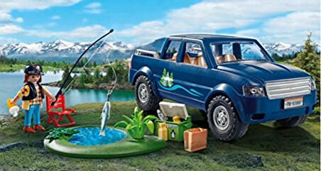 71038 Family Fun 4 x 4 Kamyonetli Balık Tutma Gezisi, eğlenceli, yaratıcı rol yapma oyunu, 4 yaş ve üzeri çocuklara uygun oyun seti