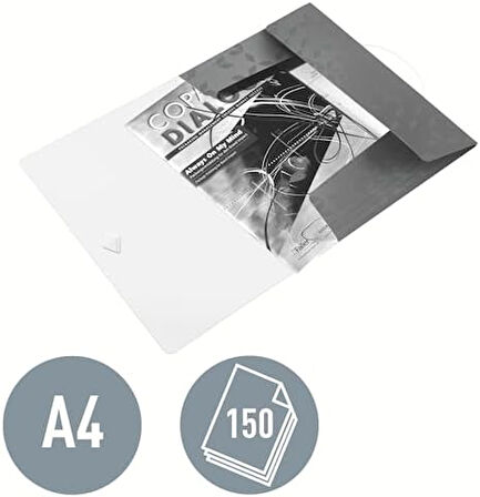 45990036 WOW A4 İnce Lastikli 3 Katlı Dosya, Metalik Mavi