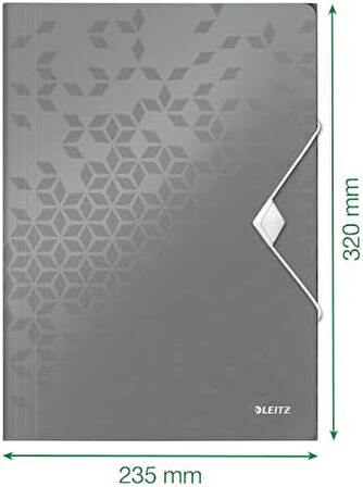 45990036 WOW A4 İnce Lastikli 3 Katlı Dosya, Metalik Mavi