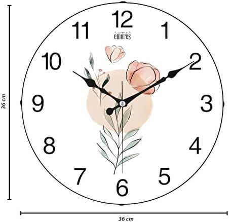 36 Cm Gerçek Cam Sessiz Mekanizma Duvar Saati