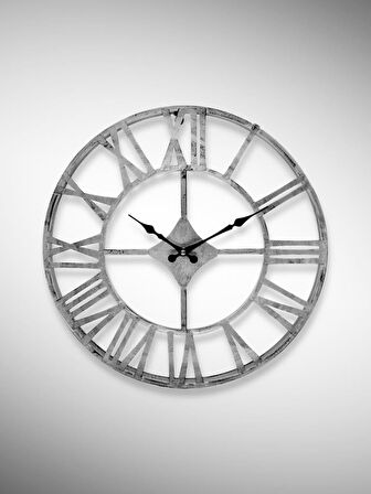 DM30 Serisi Roma Rakamlı Metal Duvar Saati Siyah 30 CM
