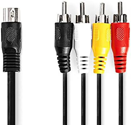 Ses kablosu DIN 5 kutuplu erkek - 4 x RCA Mac