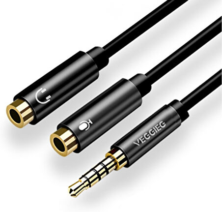 3.5mm Kulaklık ve Mikrofon Birleştirici Y Kablo
