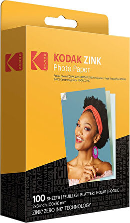 2"x3 Premium Çinko Fotoğraf Kağıdı (100 Yaprak)  Printomatik,  Smile- ve Step Kameralar ve Yazıcılar ile Uyumlu