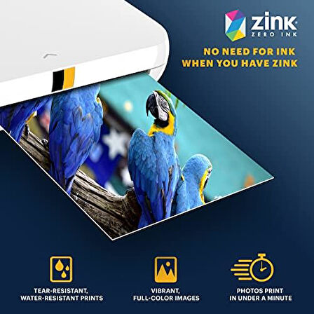 2"x3 Premium Çinko Fotoğraf Kağıdı (100 Yaprak)  Printomatik,  Smile- ve Step Kameralar ve Yazıcılar ile Uyumlu