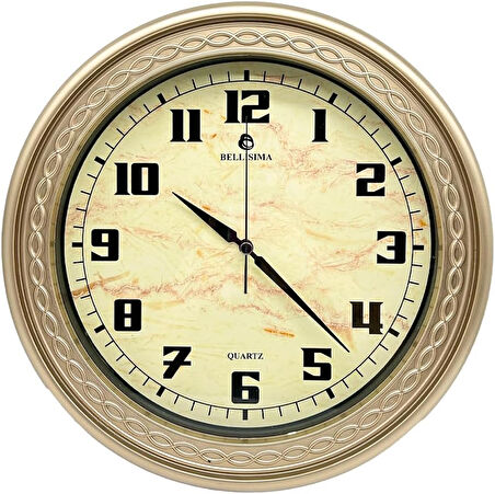 BL-1059 Serisi Klasik Kadran Sessiz Akar 30 cm Duvar Saati Gold