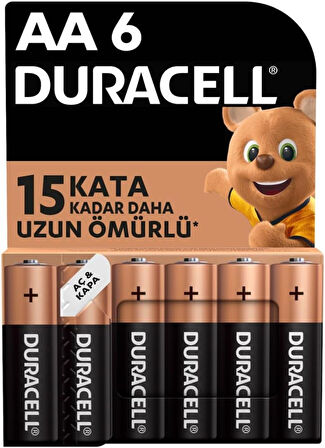 AA Alkalin Kalem Pil (6'lı paket) 1,5 V LR6/MN1500