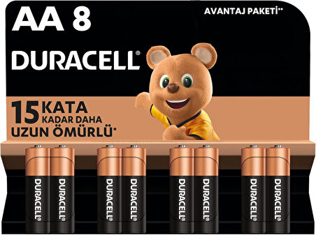 AA Alkalin Kalem Pil (8'li paket) 1,5 V LR6/MN1500