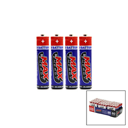 MAX ENERGY MAX-0637 PVC İNCE PİL 60 PARÇA
