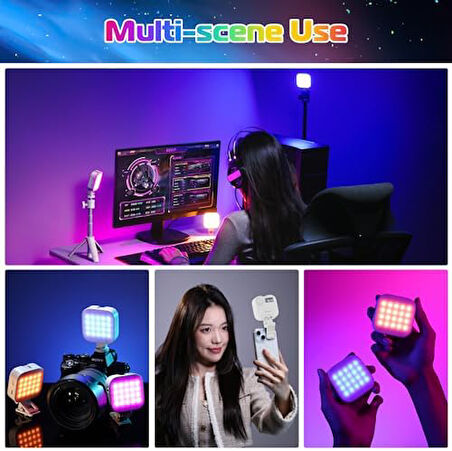 U60 RGB video ışığı - 2.500 mAh pil — ayarlanabilir renk sıcaklığı - siyah
