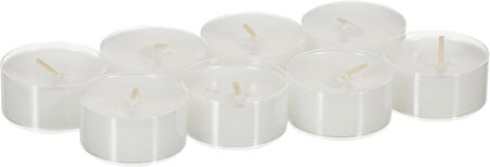 MAISON Citrus Düz Parafin Balmumu Tealight Mum, Beyaz, 8 Adet 12gr