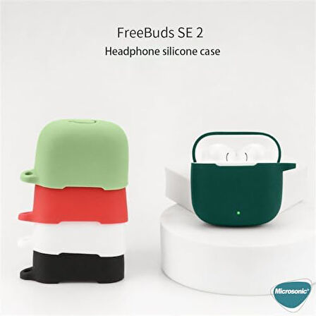 FreeBuds SE 2 için Kılıf Askılı Mat Silikon Lila [FreeBuds SE 2 ile Uyumlu Kılıf - Lila]