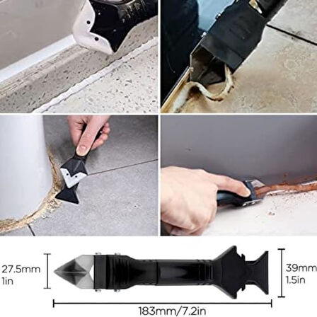 3 Yedek Başlık İle, Derz Kazıyıcı, Yapışkan Çıkarma Kazıyıcı, Silikon Aracı, Cam Temizleme Kazıyıcı, Etiketler, Çıkartmalar, Yapışkanlar derz silikon kazıyıcıları