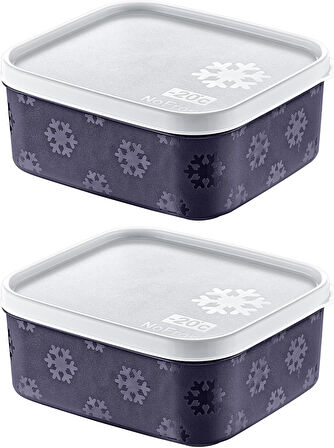 2'Li Set No Frost Saklama Kabı Lacivert 700 ML