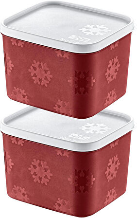 2'Li Set No Frost Saklama Kabı Carmen 1250 ML