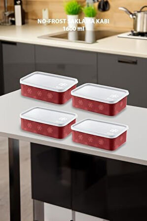 4'Lü Set No Frost Saklama Kabı Carmen 1600 ML