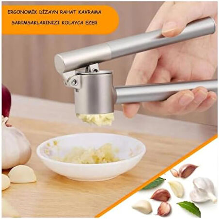 Paslanmaz Sarmısak Ezici - Yuvarlak Sarımsak Ezici Pres