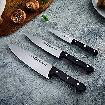 Twın Chef 3 Bıçak Seti, Paslanmaz Çelik, Siyah