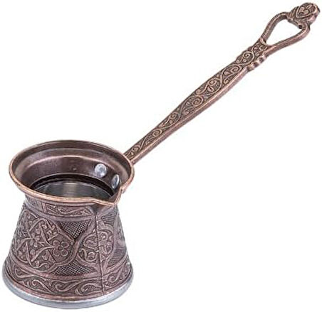 4 Zamak Döküm Kahve Cezvesi 3-4 Kişilik Bakır Rengi