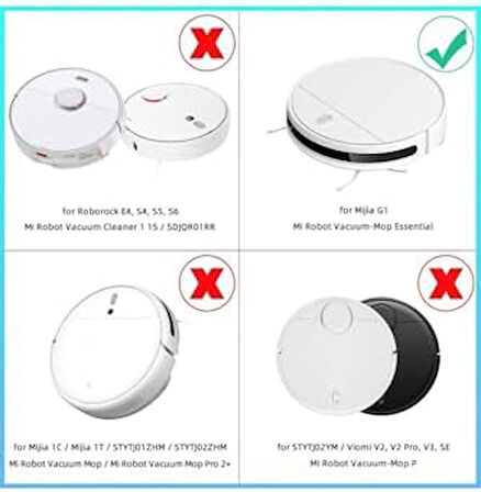 4 Parça Mi Robot Vacuum Mop Essential 2 In 1 (G1 / Mjstg1) ile uyumlu
