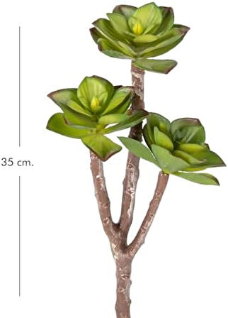 Yapay Kaktüs Sukulent Kırmızı-Yeşil 35 Cm.