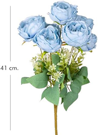 Yapay Çiçek Şakayık Buket 7 Dal Mavi 41 Cm.