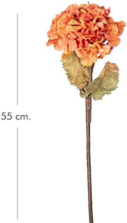 Yapay Çiçek Ortanca Tek Dal Turuncu-Kahverengi 55 Cm.