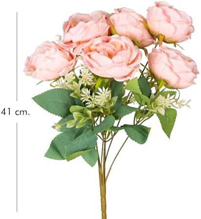 Yapay Çiçek Şakayık Buket 7 Dal Pembe 41 Cm.