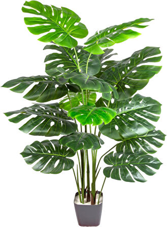 Yapay Monstera - Deve Tabanı Ağacı Gerçek Dokulu 15 Yaprak 145 Cm.