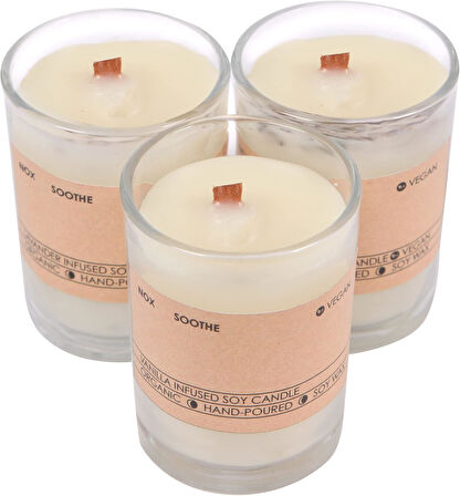 Bergamot Kokulu Şat Bardak Mum 3'lü Set