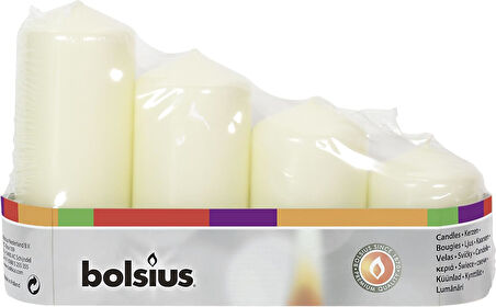 Renginde 4'lü Blok Sütun Mum - 48mm x 60/80/100/120mm