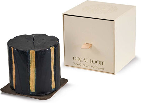 Loom - Doğal Soya Mumu - Palo Santo Ağaç Tütsülü - Siyah (Büyük Boy)
