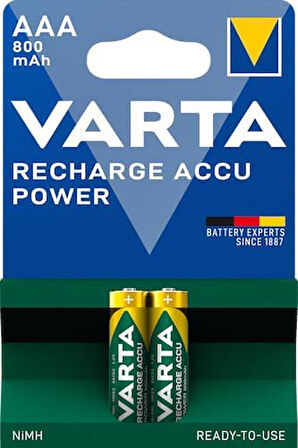 Rechargeable Accu 2 AAA 800 mAh R2U, yeşil/gri