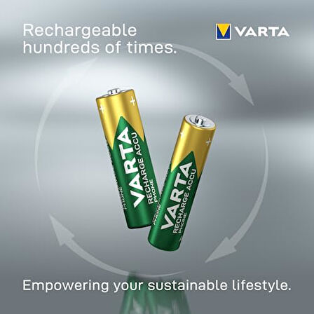 Rechargeable Accu 2 AAA 800 mAh R2U, yeşil/gri