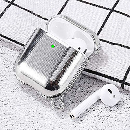 Electroplate AirPods Kılıf, Gümüş