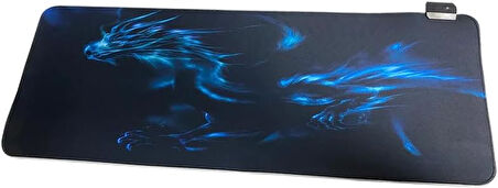 80x30cm Büyük Boy Xxl Resimli Desenli Mousepad Rgb Led Işıklı Gaming Gamer Oyuncu Mouse Pad (EJDERHA)