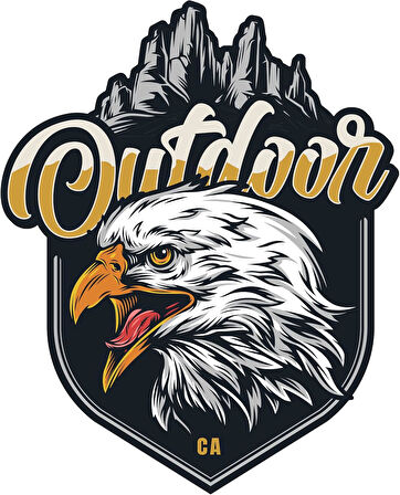 Aksesuar Off Road Camping Adventure Kamp Kartal Eagle Outdoor Sticker 14 x 11 cm