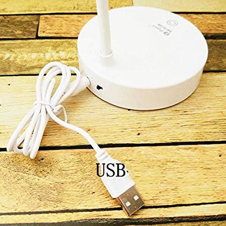 Dekoratif Dokunmatik D1931 Şarjlı 38 cm LED Masa Lambası Eve Ofis Çalışma Masası Fonksiyonel Lamba 3 Farklı Işık Tonu Ayarlanabilir