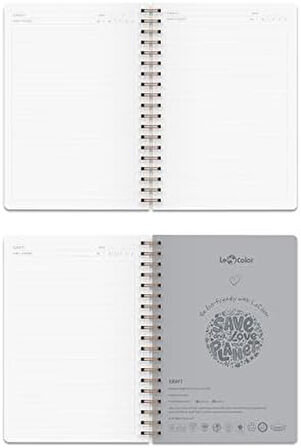Color Kraft Ofis Defter Spiralli Çizgili Gri