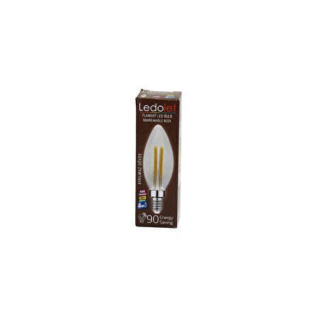 LEDOLET  4W=45W - E14   MUM  FLAMENT LED RUSTİK AMPUL  400LUMEN - 3000K   KIRILMAZ GÖVDE