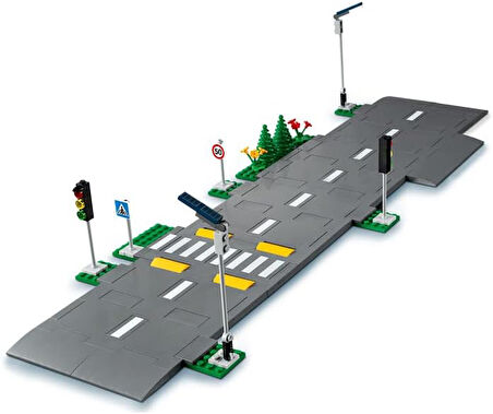 City Yol Zeminleri 60304-5 Yaş ve Üzeri Çocuklar İçin LEGO City Setleriyle Uyumlu Yaratıcı Oyuncak Yapım Seti (112 Parça)