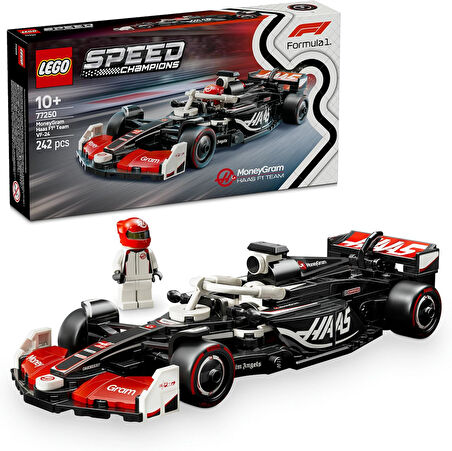 Speed Champions MoneyGram Haas F1 Team VF-24 Yarış Arabası 77250 - 10 Yaş ve Üzeri Kız ve Erkek Çocukları ile Motorseverler için Sürücü Minifigür İçeren Yapım ve Sergileme Seti (263 Parça)