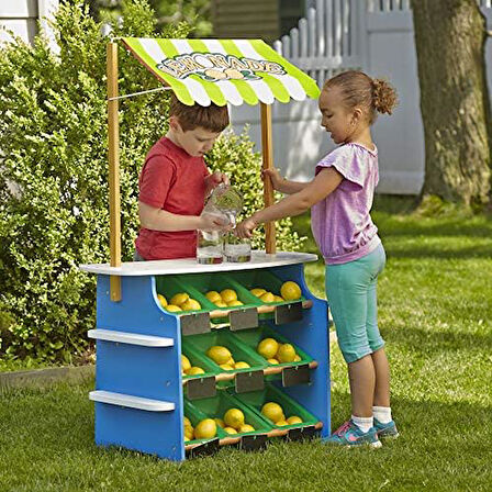 & Doug ahşap söyleyin ve limonata stand, ters çevrilebilir, tente, 9 Boxen, yazı tahtaları