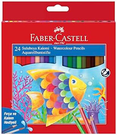 Karton Kutu Aquarel Boya Kalemi, 24 Renk
