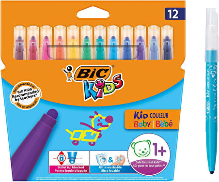 Kids Kid Couleur Baby Keçeli Boya Kalemi 12 Renk