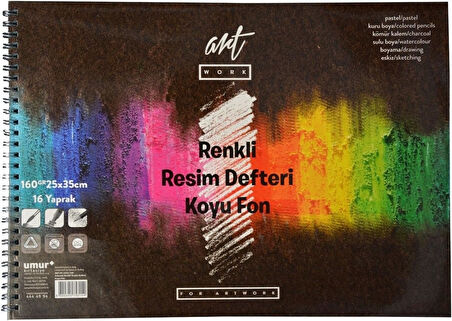 Clara Renkli Resim Defteri Koyu Fon 160 gr 25 x 35 16 Yaprak