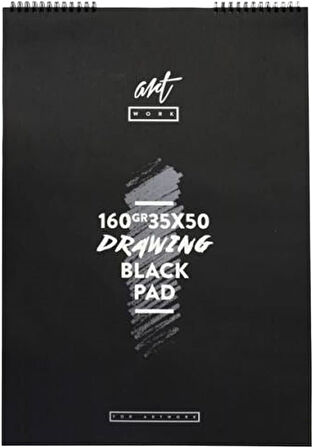 Siyah Çizim Blok 15 Yaprak 160gr 35x50cm N